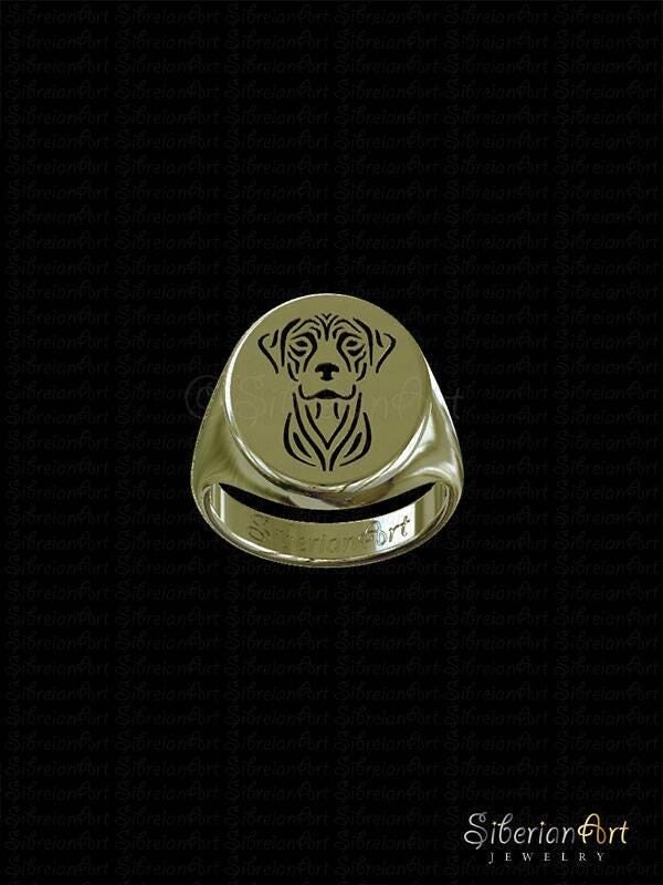 Etsy 14K Yellow Gold Rhodesian Ridgeback Ring