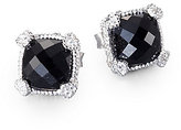 Thumbnail for your product : Judith Ripka La Petite Black Onyx, White Sapphire & Sterling Silver Cushion Stud Earrings
