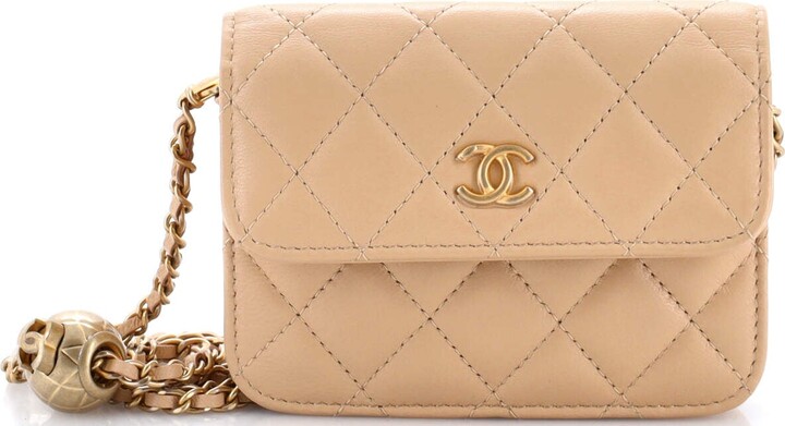 Chanel Pearl Crush Flap Clutch with Chain Quilted Lambskin Mini