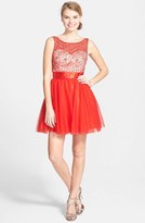 Thumbnail for your product : Sean Collection Beaded Bodice Fit & Flare Dress