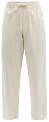 UMIT BENAN B+ Julian Drawstring Striped Silk-blend Trousers - Beige Stripe