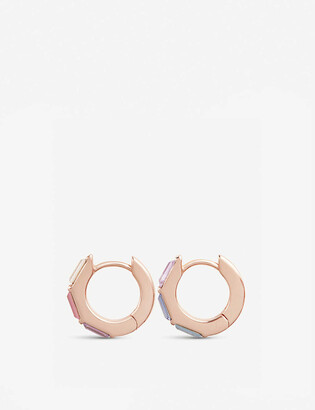Olivia Burton Rainbow Huggie Hoop rose gold-plated earrings