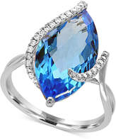 Thumbnail for your product : Effy Ocean Bleu by EFFYandreg; Blue Topaz (7-1/10 ct. t.w.) and Diamond (1/8 ct. t.w.) Ring in 14k White Gold