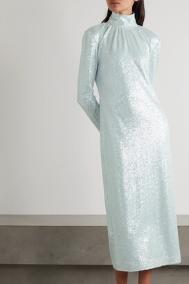 16Arlington Vida Sequined Crepe Midi Dress - Silver