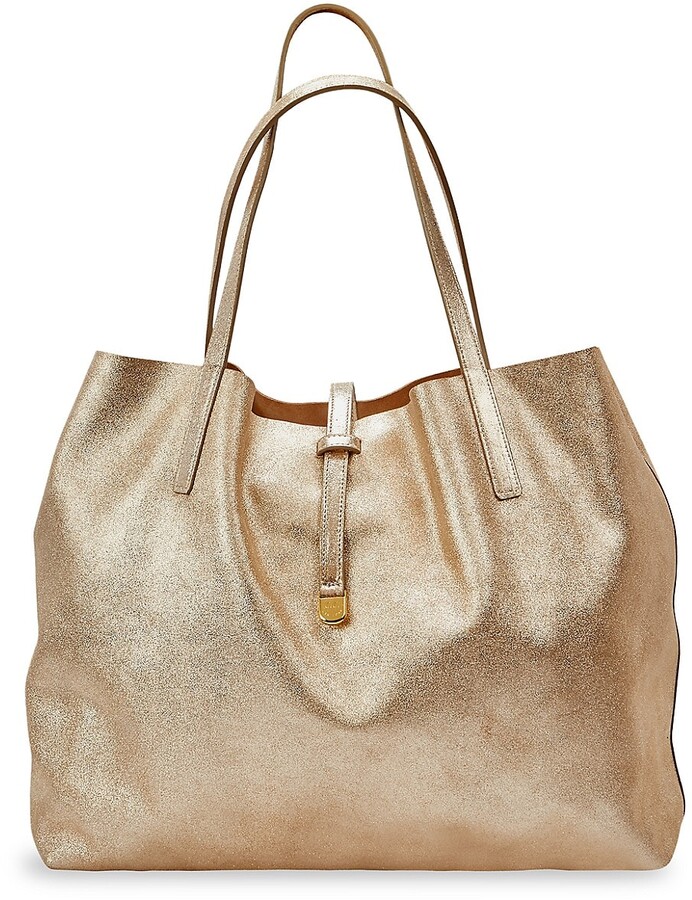 gold leather bag