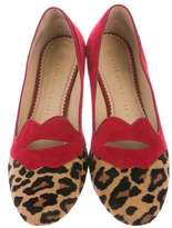 Thumbnail for your product : Charlotte Olympia Ponyhair Bisoux Flats