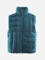 Shearling Vest With Woven Pattern 