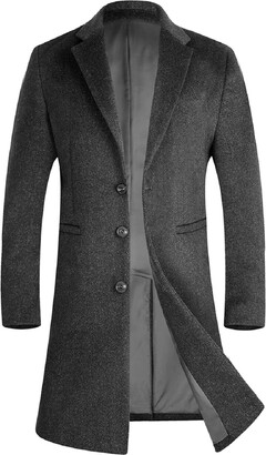 men's black overcoat slim fit