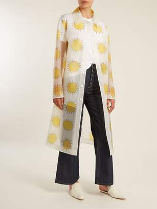 Christopher Kane Sun Print Frosted Rubberised Coat - Womens - Yellow Multi