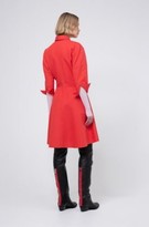 Thumbnail for your product : HUGO BOSS A-line linen-blend shirt dress with seam details