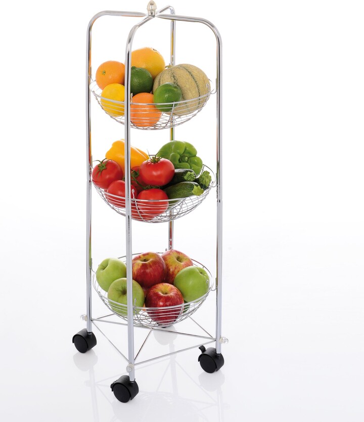 Dunelm Chrome 3 Tier Vegetable Trolley Silver ShopStyle Kitchen