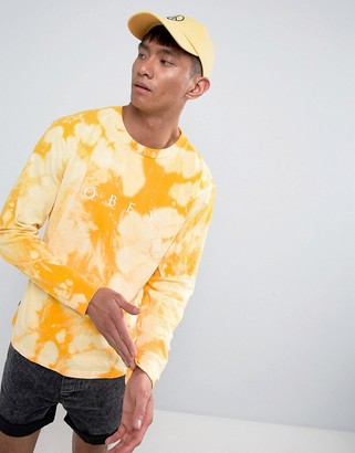 Obey Bleach Long Sleeve T-Shirt With Chest Logo In Yellow
