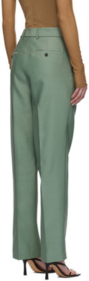 Helmut Lang Green Silk Wrap Trousers