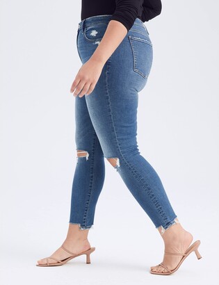 Abercrombie & Fitch Curve Love High-Rise Super Skinny Ankle Jeans (Medium/Repair) Women's Jeans