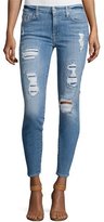 Thumbnail for your product : 7 For All Mankind The Ankle Skinny Destroyed Jeans w/Sequins, Light Blue