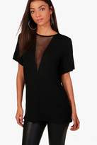 Thumbnail for your product : boohoo Tall Mesh Insert Tee