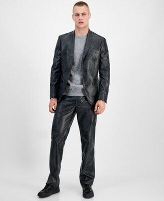 INC International Concepts Men's Jonny Slim-Fit Faux-Leather Suit Jacket, Created for Macy's
