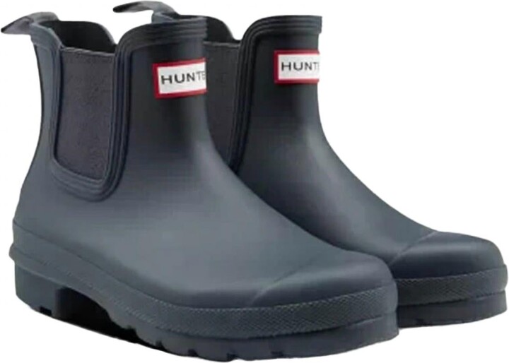 navy hunter chelsea boots