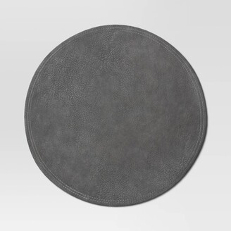 Threshold 15" Round Faux Leather Decorative Charger