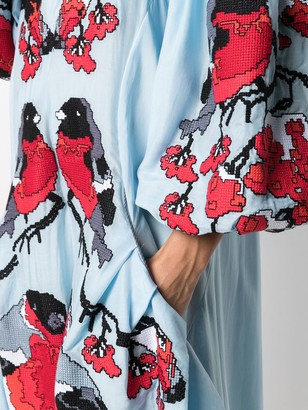 Yuliya Magdych Bullfinches embroidered dress