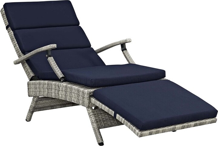 Modway Discontinued Outdoor Envisage Chaise Outdoor Patio Wicker Rattan Lounge Chair