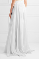 Thumbnail for your product : Elie Saab Fluted Silk-georgette Maxi Skirt - Off-white