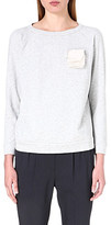 Thumbnail for your product : Brunello Cucinelli Pocket-square cotton-jersey sweatshirt