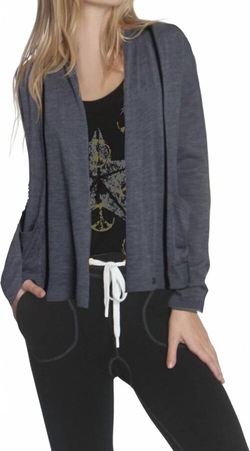 LABEL+thread Women's Brooklyn Drape Cardigan In Charcoal
