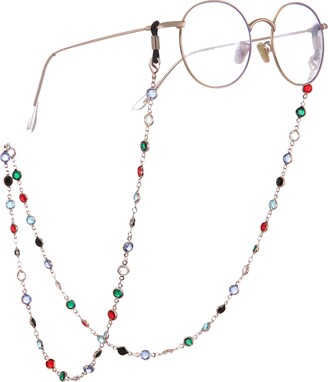 TEAMER Fashion Colorful Eyeglass Chain Sunglass Strap Eyeglass Holder Crystal Statement Beaded Reading Glass Strap for Women