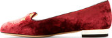 Thumbnail for your product : Charlotte Olympia Burgundy Velvet Kitty & Company Superstar Kitty Flats