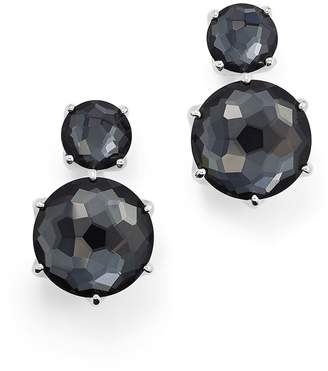 Ippolita Sterling Silver Rock Candy Two Stone Doublet Drop Earrings in Clear Quartz and Hematite