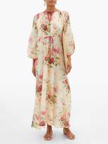 Thumbnail for your product : D'Ascoli Clarita Drawstring Floral-print Cotton Maxi Dress - Womens - Multi