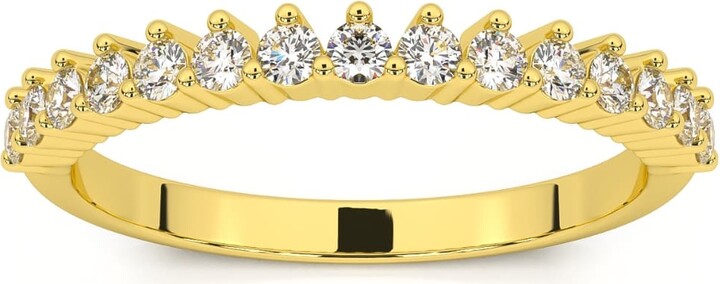 Pompeii3 3/8Ct Round Cut Designed Anniversary Band 14k Gold Lab Grown
