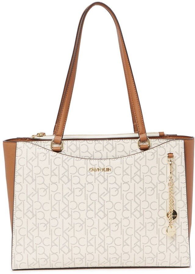 Calvin Klein Mavis Saffiano Pindot Logo Tote ShopStyle