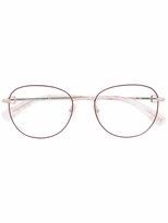 Thumbnail for your product : Longchamp Polished-Effect Round-Frame Glasses