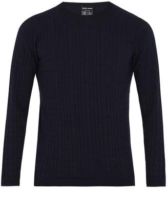 Giorgio Armani Square-knit wool-blend sweater
