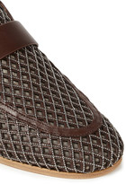 Thumbnail for your product : Brunello Cucinelli Bead-embellished Laser-cut Leather Loafers