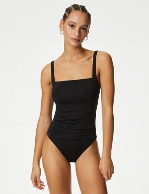 Marks and Spencer Tummy Control Striped One Shoulder Swimsuit - ShopStyle  Swimwear