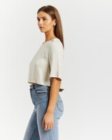 Thumbnail for your product : Atmos & Here Atmos&Here - Women's Neutrals Cropped tops - Hyam Linen Button Back Top - Size 16 at The Iconic