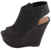 Thumbnail for your product : Qupid Peep Toe Slingback Platform Wedges
