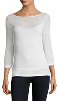Thumbnail for your product : Three Dots British Boatneck Mesh Top