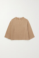 Thumbnail for your product : The Row Kids - Elin Frayed Cotton-gauze Top - Brown