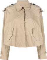 Thumbnail for your product : Brunello Cucinelli Cropped Buttoned-Shoulder Jacket