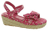 Thumbnail for your product : Laura Ashley Girls' "Belinda" Fabric Flower Wedge Sandal