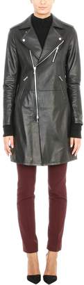 Theory Hilvan Black Leather Trench
