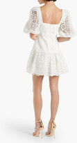 Thumbnail for your product : ML Monique Lhuillier Gathered macramé mini dress