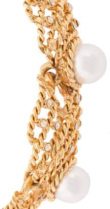 Oscar de la Renta faux pearl net bracelet