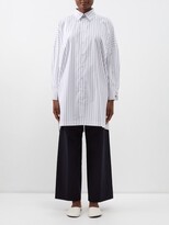 Thumbnail for your product : eskandar Split-hem Pinstripe Organic-cotton Shirt