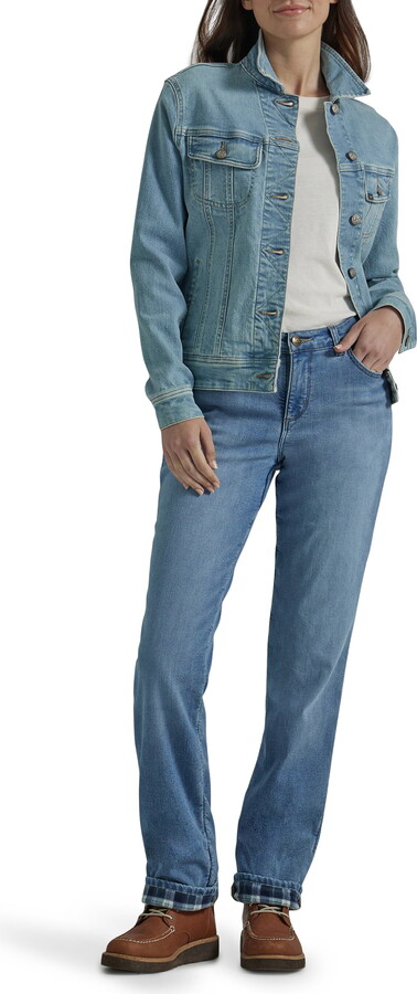 Lee® Women’s Fleece Lined Straight Leg Jean, Available in Regular, Short, Long Inseams