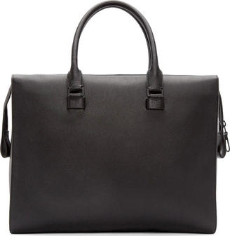 Lanvin Black Grained Leather Duffle Bag
